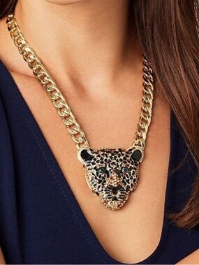 Natasha Cheetah Pendant Necklace